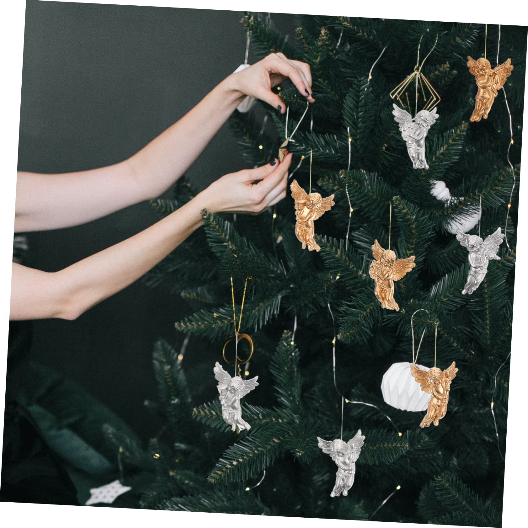TOPBATHY 96 Piezas Colgante Ángel De Navidad Adorno Colgante Navideño Adornos De Navidad Ángel Colgante Adorno Colgante De Árbol De Ángel De Muñeca Decoración El Plastico