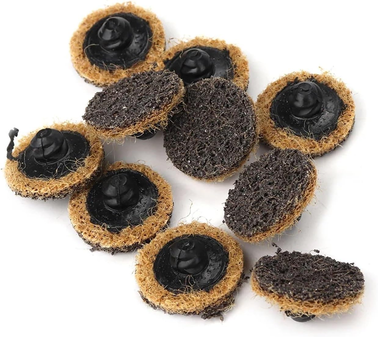 10pcs Roll Lock Surface Polishing Quick Change Disc Sanding Pad R Type 25/50/75mm Non-Woven Disc(10pcs fine,25)