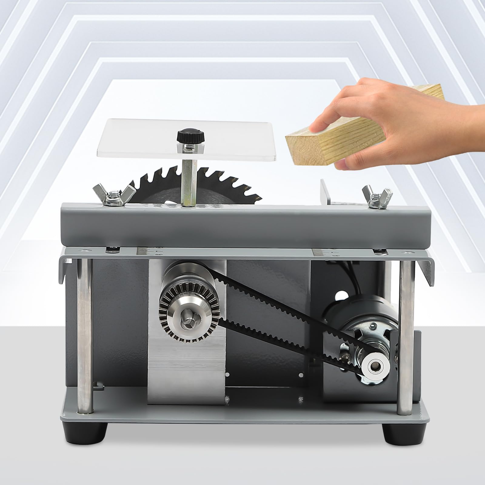 Mini Hobby - Sega da tavolo elettrica da 96 W, strumento per la lavorazione del legno, compatta e leggera