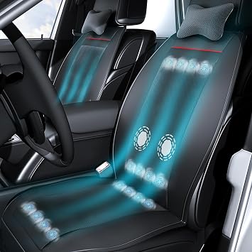 3 in 1 Cooling Car Seat Covers,Cooling Seat Covers for Car,Fast Cool,Suitable for CAR, SUV and Other Models &Massage Black1