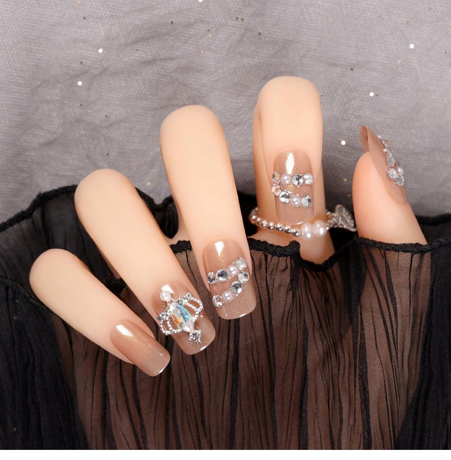 Cute Press Nails Set Pattern Design False Nail French Full Cover Fake Long Reusable Coffin Tips Art