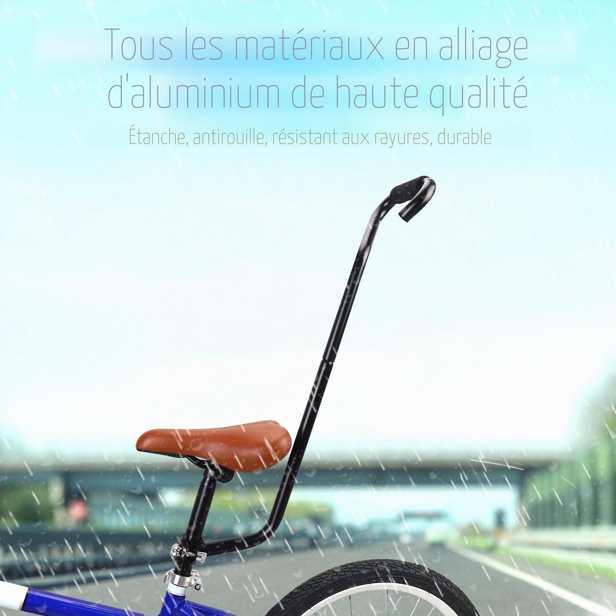 ZUKKA Barre de poussée d'entraînement de vélo pour enfant en alliage d'aluminium