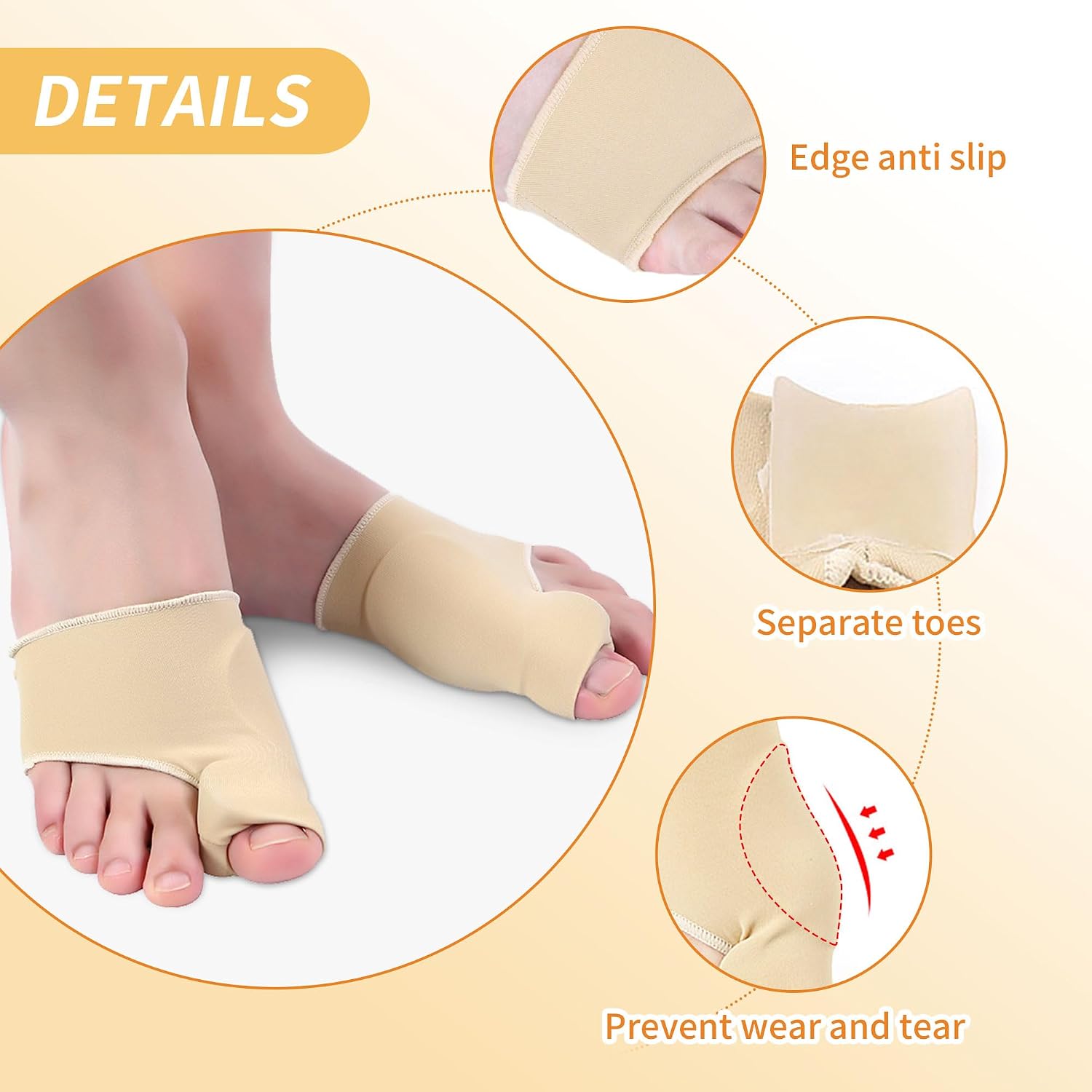 2 pairs Bunion Toe Corrector Big Toe Spacer Separators Brace Straighteners Non-Slip Orthopedic Bunion Splint Comfortable Breathable Toe Guard Fix Bunion Socks Relief Pain in Hallux Valgus