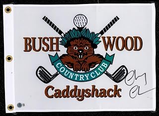 Chevy Chase Autographed Golf Pin Flag Beckett BAS QR #BM43078