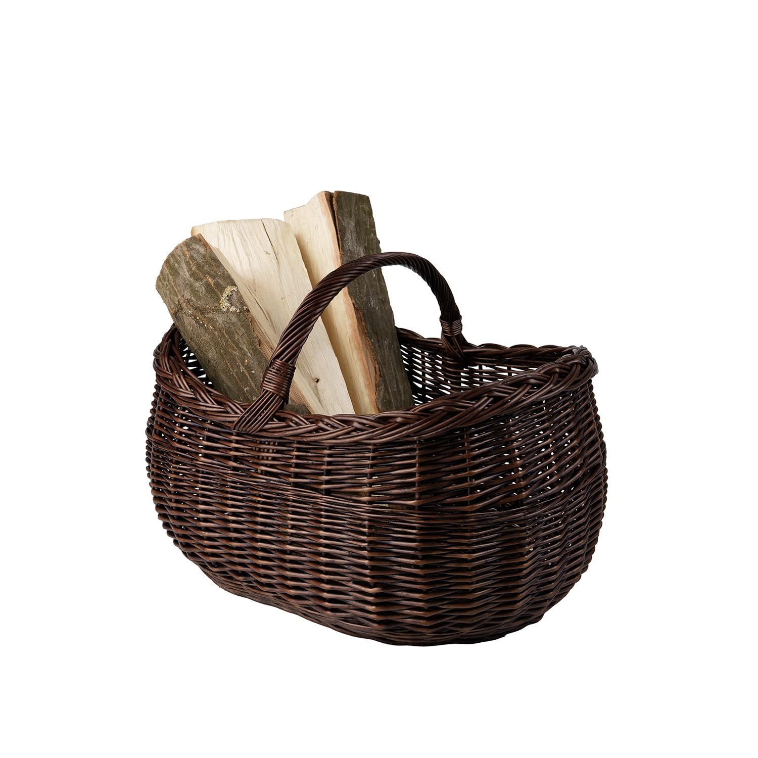 Cesta Portalegna da Interno in Vimini Porta Legna da Interni Fatto a Mano Cesta in Vimini per Legno Cestino per tronchi Ceste per Legna da Interno