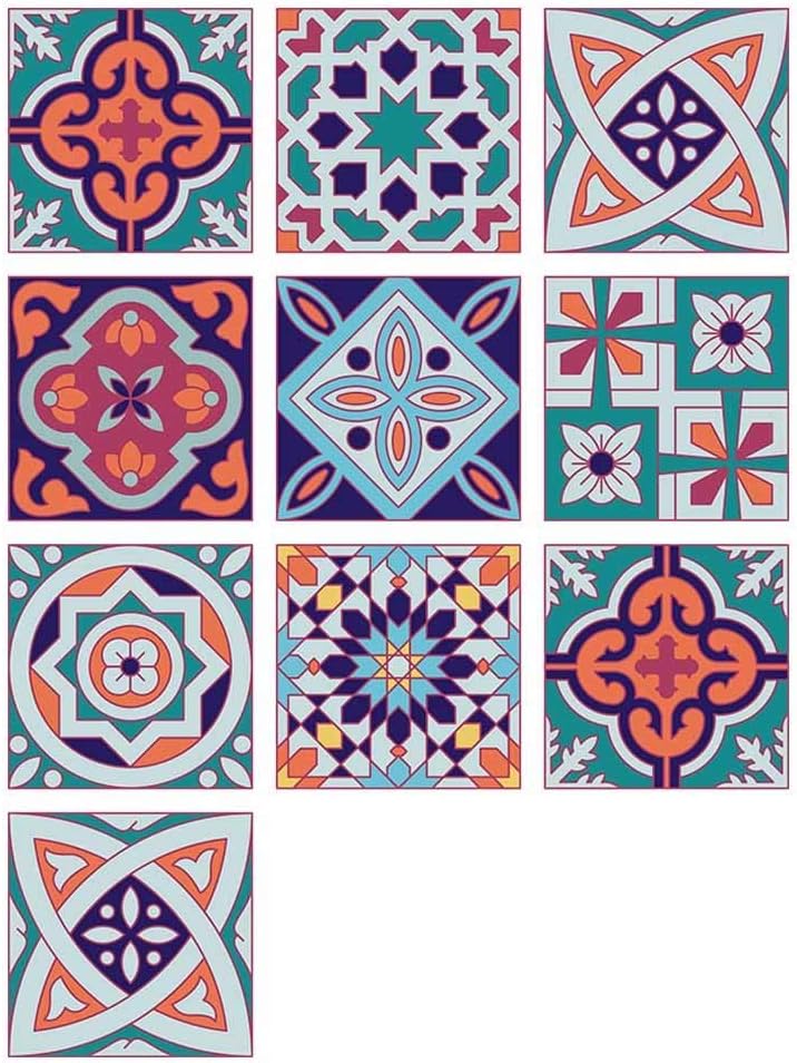 PANDABOOM 3D Turkish Ceramic Tile Sticker Mural Wallpaper Wall Sticker Decal Deco Self Adhesive