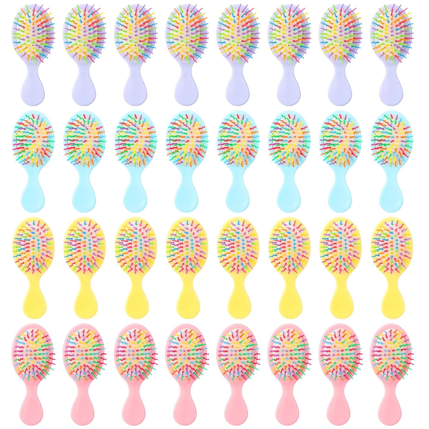 60 Pcs Mini Wet Hair Brushes, Soft Cushion Tangle-less Hair Combs, Travel Detangling Hairbrushes, Compact & Lightweight, Spa Party Supplies for Home, Travel