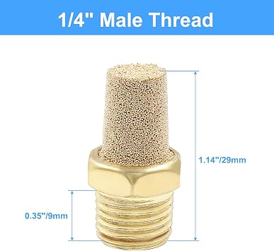 10 Pack 1/4 Male Thread Pneumatic Brass Exhaust Muffler Filter