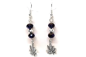 Marijuana Pot Leaf Stud Earrings | Purple