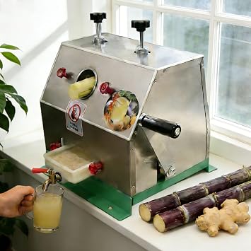 Heavy-Duty Sugarcane Juice Pressing Extractor   Commercial Manual Sugar Cane Juicer Machine For Whole Unpeeled Stalks & Ginger, Stainless Steel Sugar Cane Squeezer 150kg/H