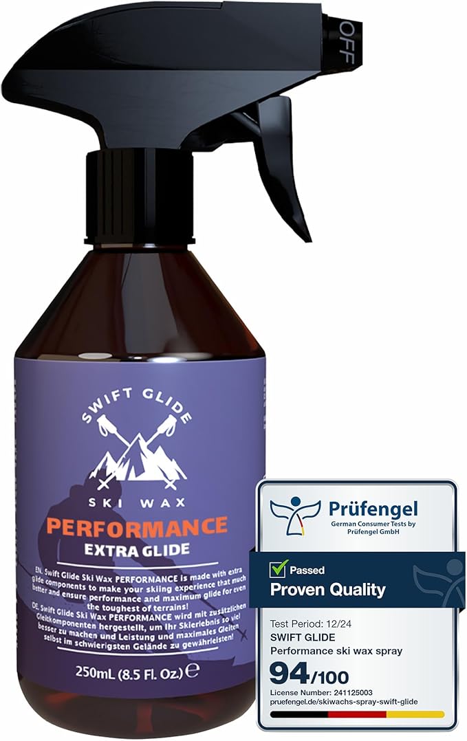 Ski Wax Spray – Universal Ski & Snowboard Wax Spray – Eco-Conscious and Biodegradable, All-Weather Formula for Enhanced Glide – Water-Repellent & High Performance, Quick-Application, 250ml