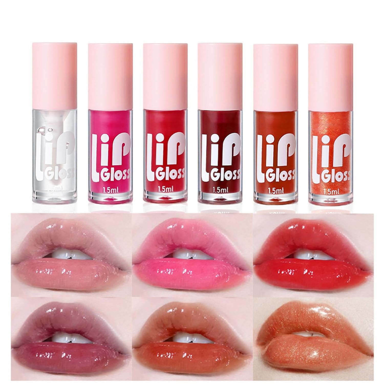 CHICTRY Plumping Lip Serum Set of 6 - Jelly Oil for Hydration, Soft Smooth Moist Lips Multicolor One Size