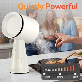 Desktop Cooker Hood, Mini Household Extractor Fan, 3 Speeds, White