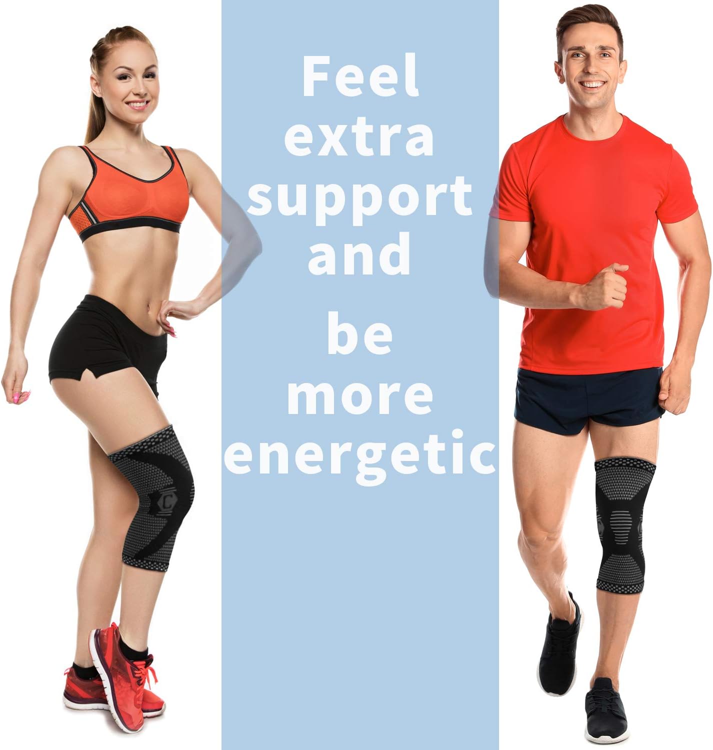 CAMBIVO 2 Pack Knee Brace, Knee Compression Sleeve Support for Men and Women, Running, Hiking, Arthritis, ACL, Meniscus Tear, Sports, Home Gym (Ink,X-Large)