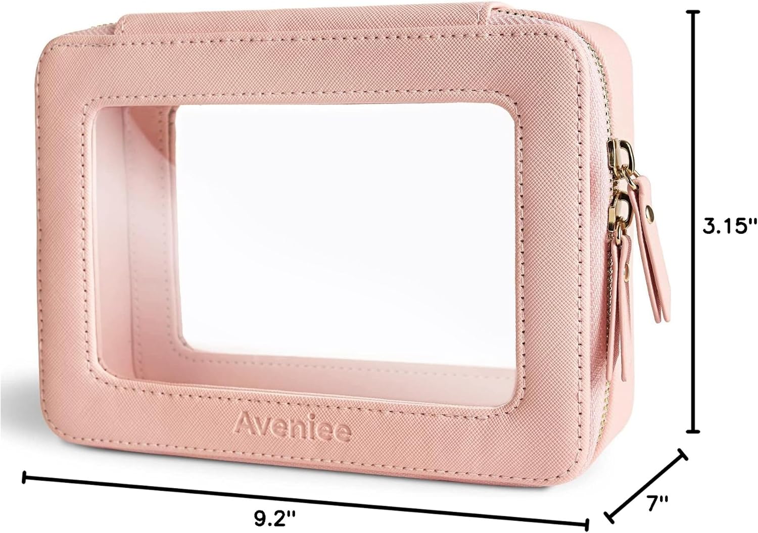 Aveniee Clear Makeup Bag Organizer,Large Travel Toiletry Bag for Women, Waterproof Cosmetic Pouch with Zippers,Car Organizers and Storage Case for Accessories,Pink - Image 7