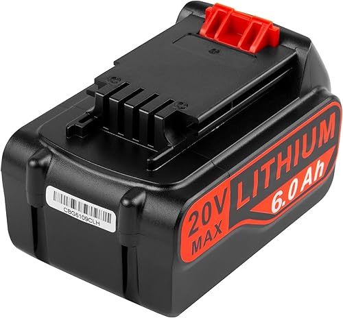 Miniatura 8 de Futurebatt Batería de litio de 20 V de larga duración de 6.0 Ah de alta salida para Black and Decker 20 voltios LB20 LBX20 LBXR20 LBXR20B LBXR2020