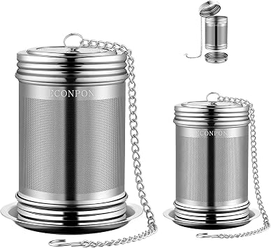 2 Pack Reusable Tea Steeper Extra Fine Mesh Tea Infuser Stainless Steel Tea Strainer for Loose Leaf Tea