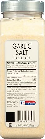 McCormick Culinary Garlic Salt, 41.25 oz - One 41.25 Ounce Container of Garlic Salt Seasoning, Ideal for Soups, Breads, Vegetables, Meats and More