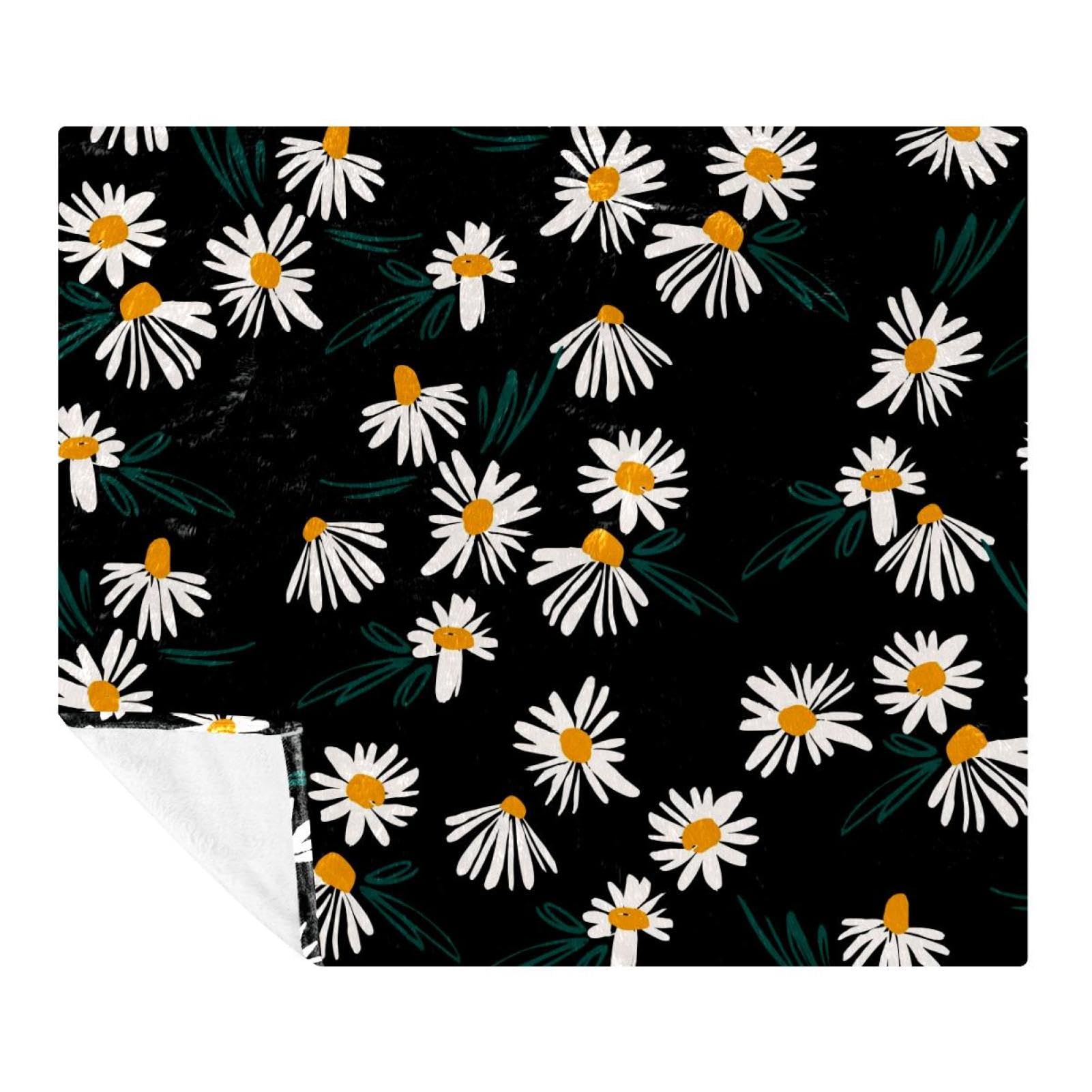 Couverture polaire en microfibre légère 150x200 motif floral pour sofa