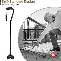 Vista 2 de Dotday Paquete de 2 puntas de bastón para estabilidad, base de bastón de pie para la mayoría de bastones para caminar, bastones plegables, punta