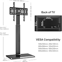 Vista 7 de FITUEYES - Soporte universal de suelo para TV con base de hierro, montaje giratorio para televisores LED, LCD, OLED, plasma, de pantalla plana