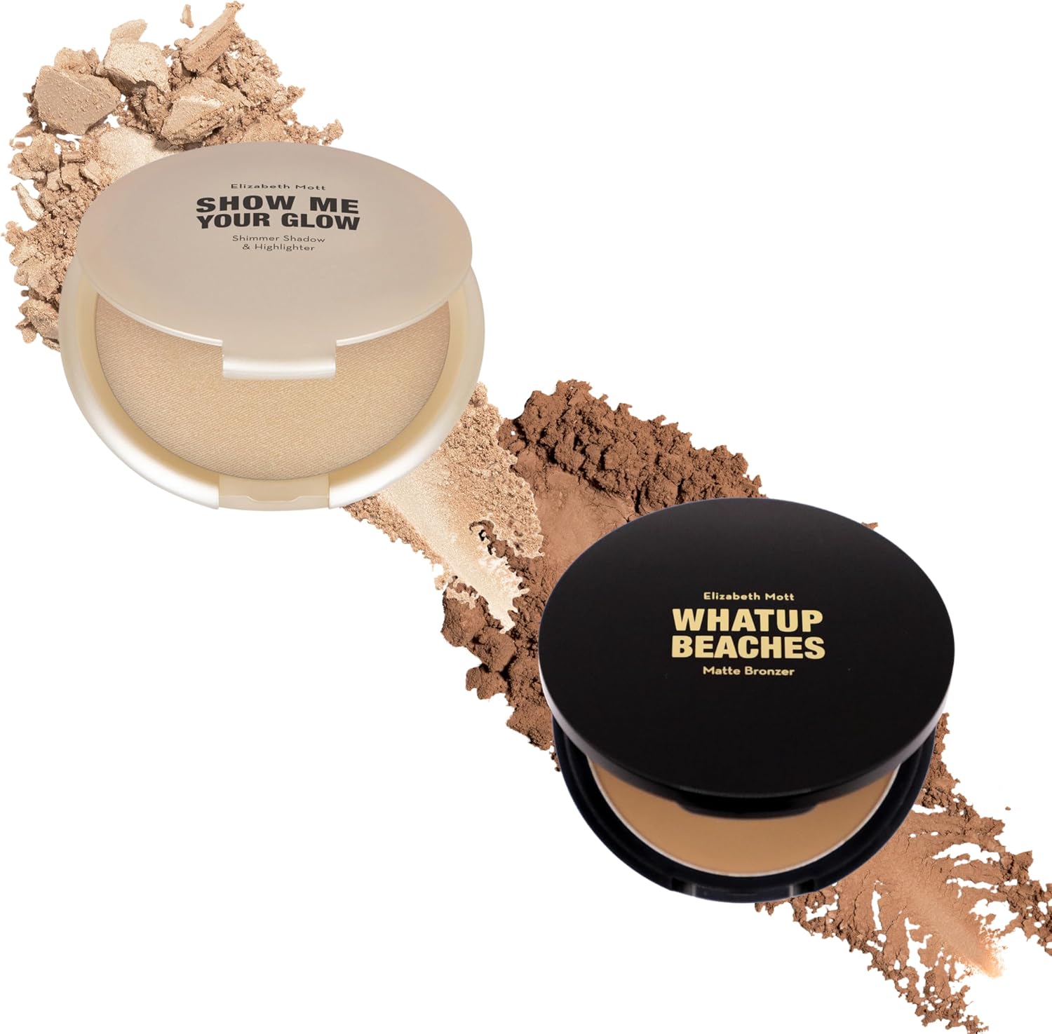 Elizabeth Mott Bundle: Show Me Your Glow Shimmer Highlighter AND Whatup Beaches Bronzer (Matte) - Cruelty Free