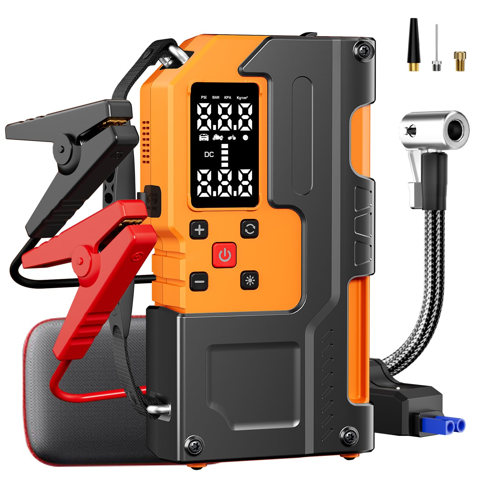 Car Battery Jump Starter with Air Compressor 5000A 150PSI, Car Jumper Starter Portable (All Gas/10L Diesel), Jump Box Car Battery with Auto-Shutoff