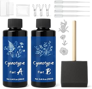 Cyanotype Kit, Cyanotype Chemicals Sensitizer Set Suitable for Printing on Fabric, Paper Patterns and Wood, etc., Sun Printing Solution Sensitizer Set for Beginners & Artists