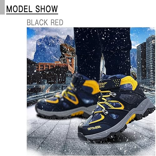 Miniatura 6 de Littleplum Boys Snow Boots Winter Waterproof Antiskid Boots Hiking Outdoor Shoes Booties for Unisex Kids (Little KidBig Kid)