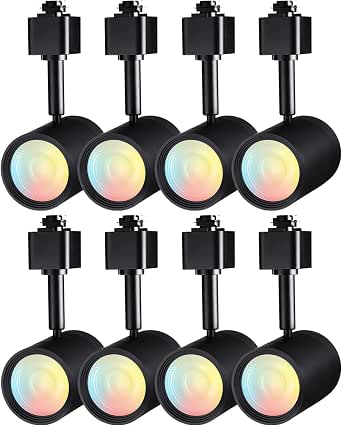 LEONLITE 8-Pack Studio Series 8.5W H Track Lighting Heads, 5CCT, Black