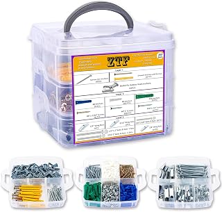 Drywall Anchors and Screws Kit Heavy Duty, Toggle Bolts Hollow Wall Butterfly Sheetrock Screws and Anchors Combination, Assorted Self Drilling Dry Wall Anchor Set, 1/8, 3/16, 1/4 Inch, 203 Sets