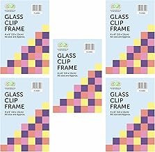 Clip Frame (Pack of 5) Picture Photo Frames 4" x 6" Frameless with Glass - For Home and Office Poster (4 X 6)