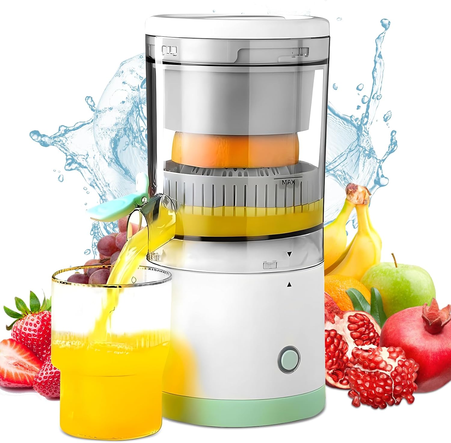 Exprimidor Manual Jony Verde - Exprime Frutas Y Verduras Con Mango De Acero (Fácil De Limpiar)
