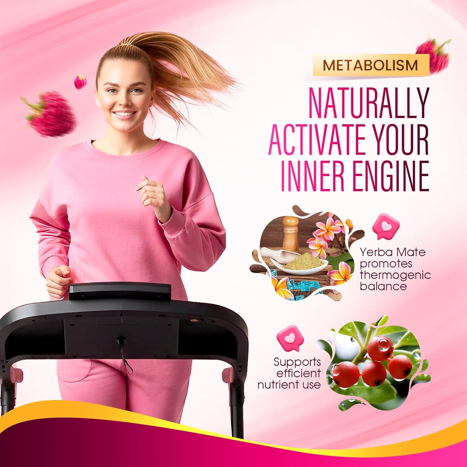 Cutting Drink Mix – 𝐁𝐞𝐫𝐛𝐞𝐫𝐢𝐧𝐞, 𝟓-𝐇𝐓𝐏, Yerba Mate & Magnesium Blend – Supports Metabolism, Energy & Digestive Wellness – Sugar-Free Strawberry Açaí Flavor, 30 Servings