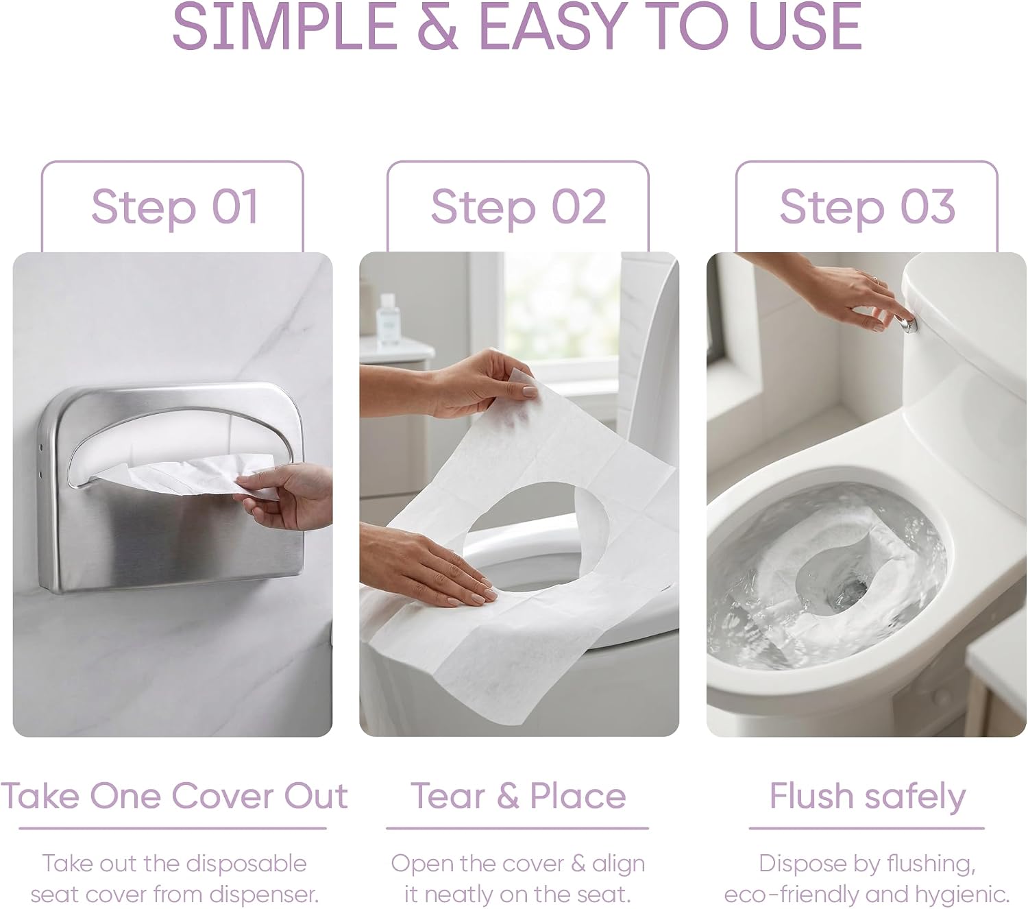 ZENOVA Toilet Seat Covers Disposable Flushable(250x4Packs, 1000Pcs) - Large Size 14.7x16.7" (Half-Fold) Toilet Seat Cover - Paper Liners for Restroom, Bathroom, Kids Potty Training