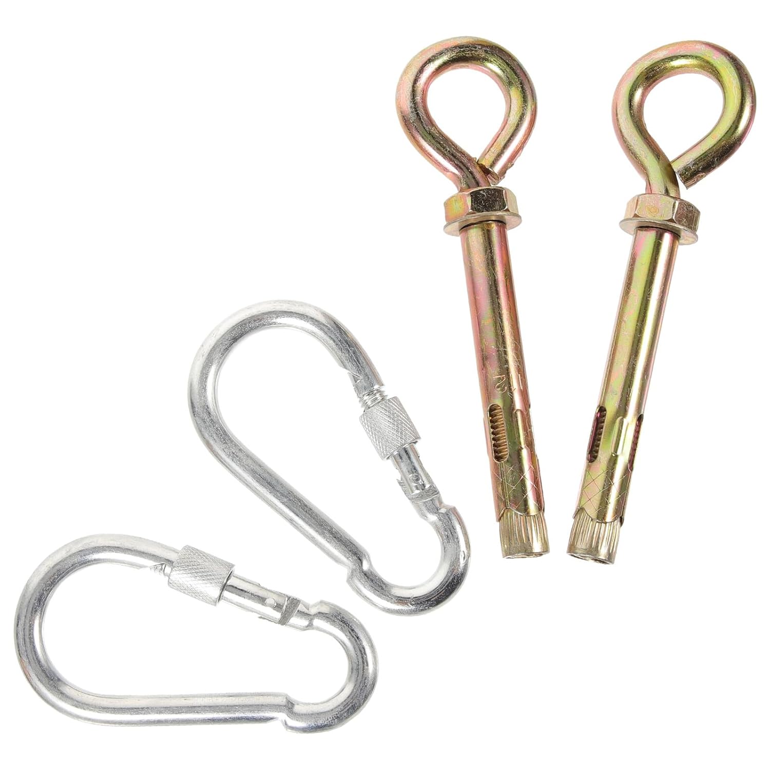 Heavy Duty Metal Swing Hangers with Locking Hooks and Expansion Anchors Ceiling Swing Fixing Kit for Indoor Outdoor Installation