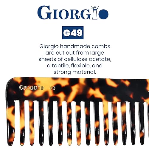Miniatura 55 de Giorgio G49 - Peine desenredante grande de 5.75 pulgadas, dientes anchos para cabello grueso y rizado, peine desenredante de pelo largo para húmedo