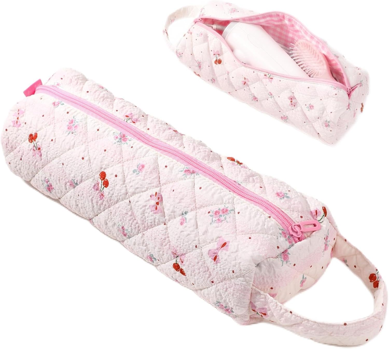 Hair Tool Bag, Portable Pink Hair Tools Travel Bag...