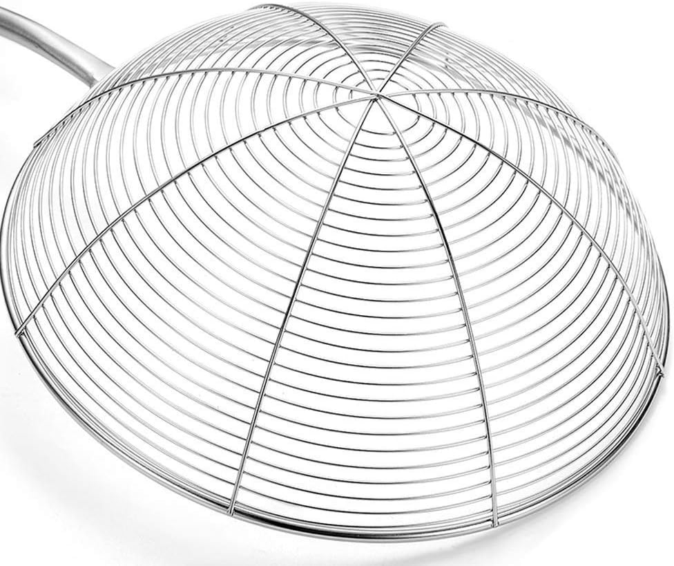 Food Strainers Spider Strainer Skimmer Asian Strainer Ladle Stainless Steel Wire Skimmer Spoon with Handle for Kitchen Frying Food, Pasta, Spaghetti, Noodle (Size : M) ()