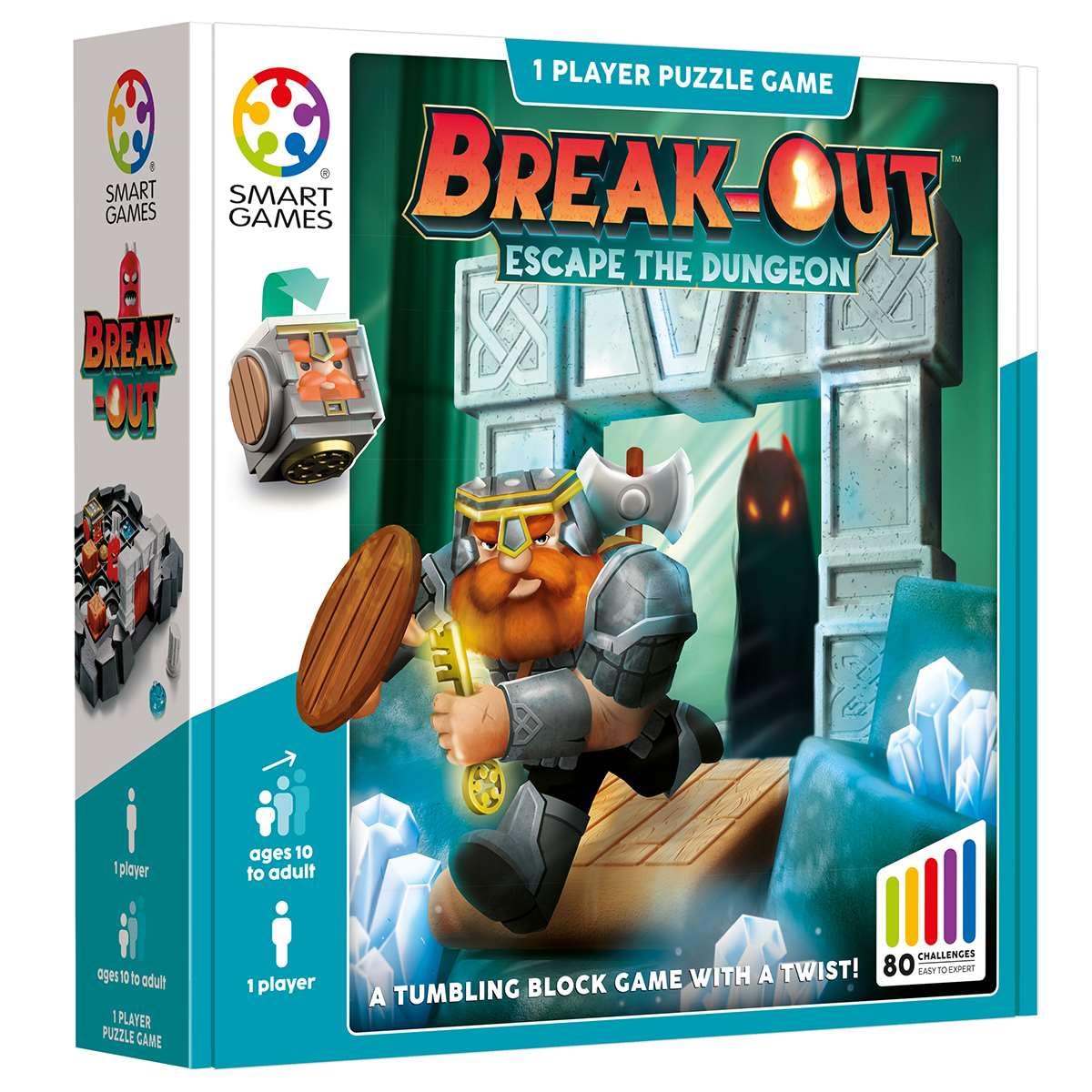 SmartGamesBreak Out, 1 Player Puzzle Game, 80 Challenges Included, Ages 10+