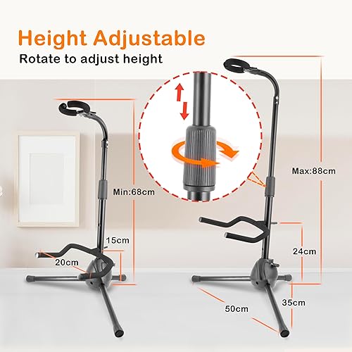 Miniatura 3 de Soporte universal para guitarra con bloqueo seguro para cuello, soporte de guitarra acústica para guitarra eléctrica, accesorios de bajo, soporte de