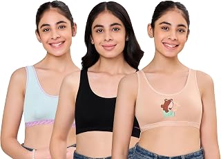 MAROON Beginner Bra for Girls, Cotton Lycra Non-Padded Full Coverage Seamless Beginners Non-Wired Bra BPinky-SG_Star-N_Win Price In India