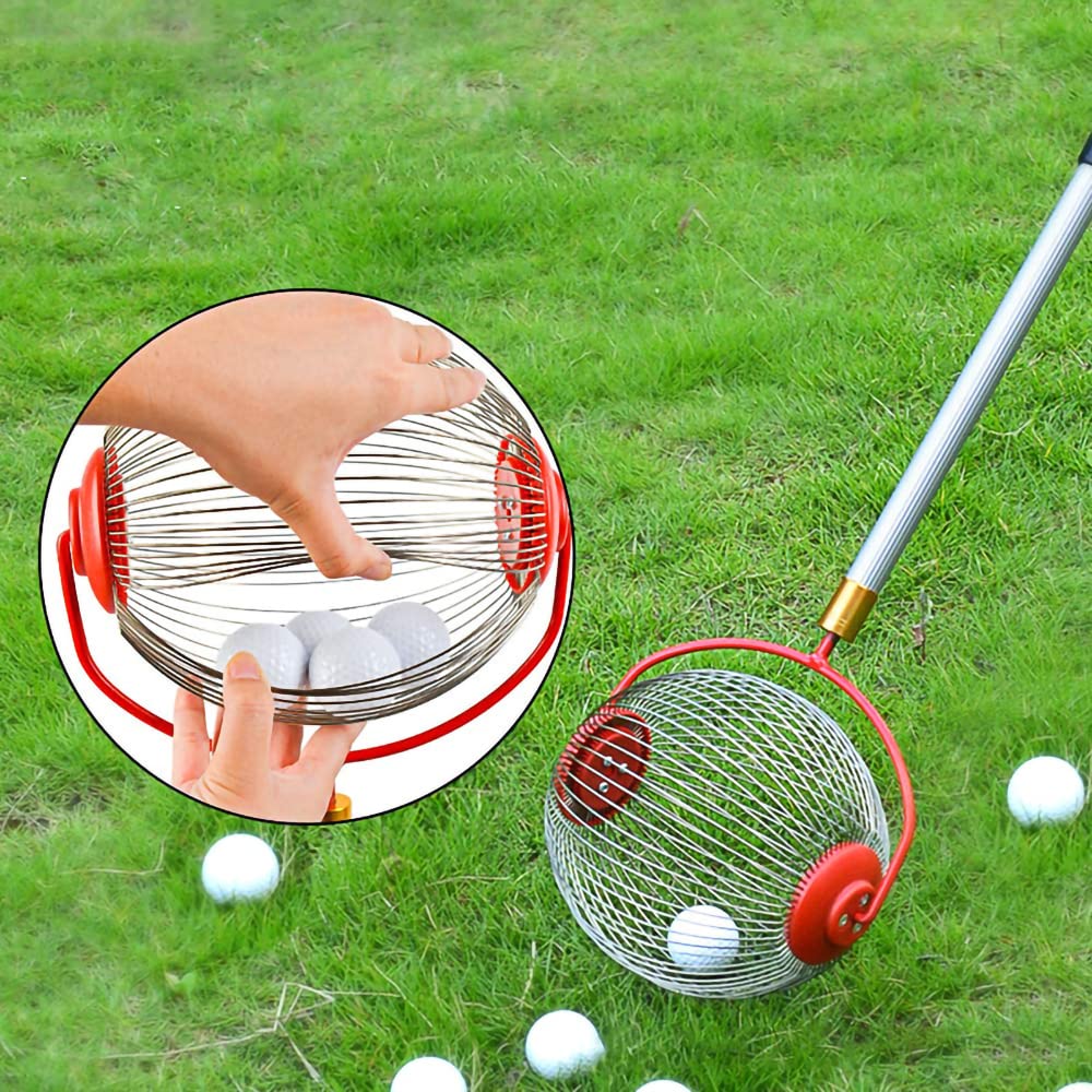 Recolector de nueces, cosechadora de castañas, cosechadora de tuercas con barra telescópica ajustable,recolector de frutas de bola grande+varilla telescópica de acero inoxidable 32 × 19 × 128cm