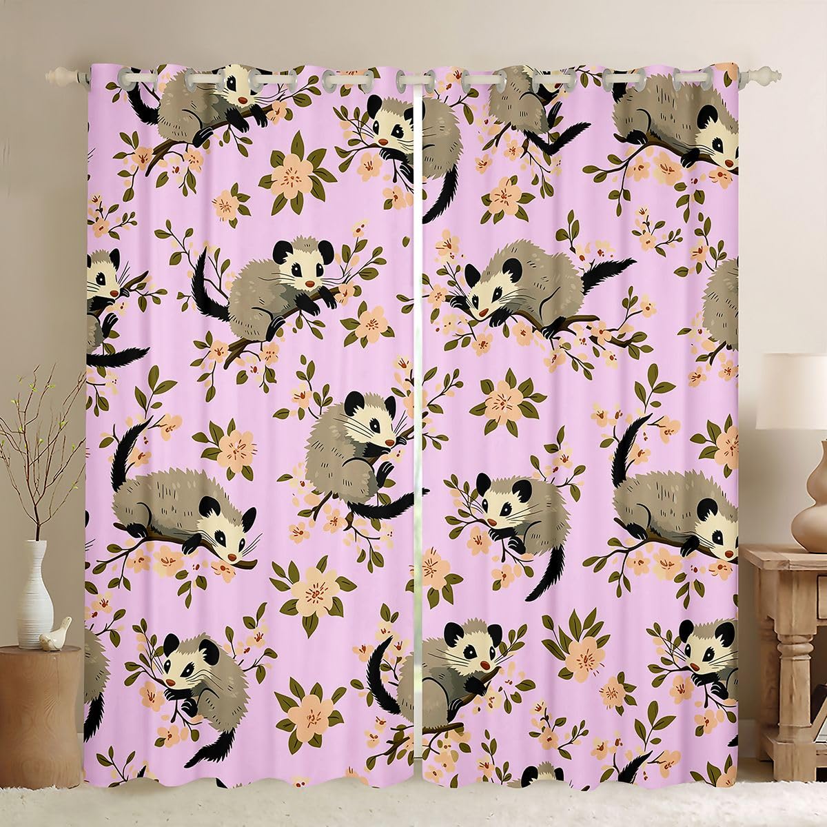 Voilage fenetre animal nature opossum pour bloquer la lumière avec style