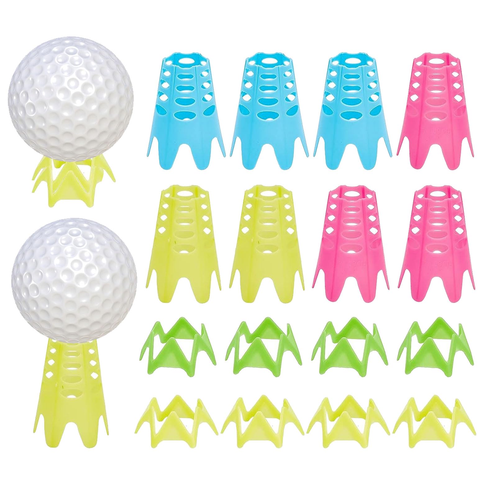 CHGCRAFT 17 Pz 4 Colori Golf Simulator Tees Plastica Golf Tee Golf Mat Tees Pratica Golf Tees Perfetto per Turf e Driving Range Indoor Claw Tees, Altezza 21mm-45mm