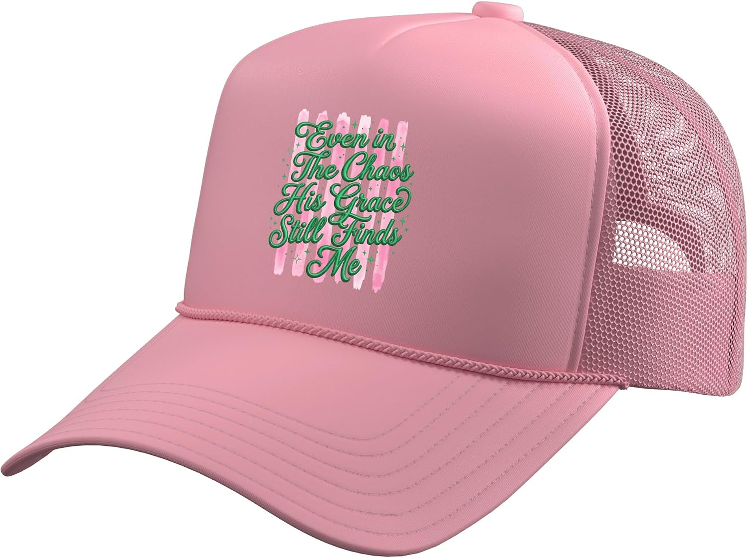 Even in The Chaos His Grace Still Finds Me Trucker Hat with Adjustable Mesh Back