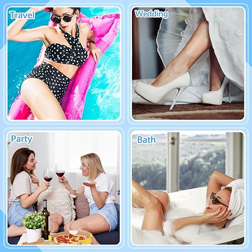 Miniatura 7 de 60 cintas octágonas de levantamiento de muslos, cinta invisible para muslos, cinta adhesiva transparente para celulitis, para mujeres y niñas, 8 x 6