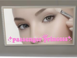 MistWorks Passenger Princess Sticker, Cute Stickers for Car Window Rearview Vanity Mirror, Girl Car Accessories Car Mirror Decal (Pink, 1)