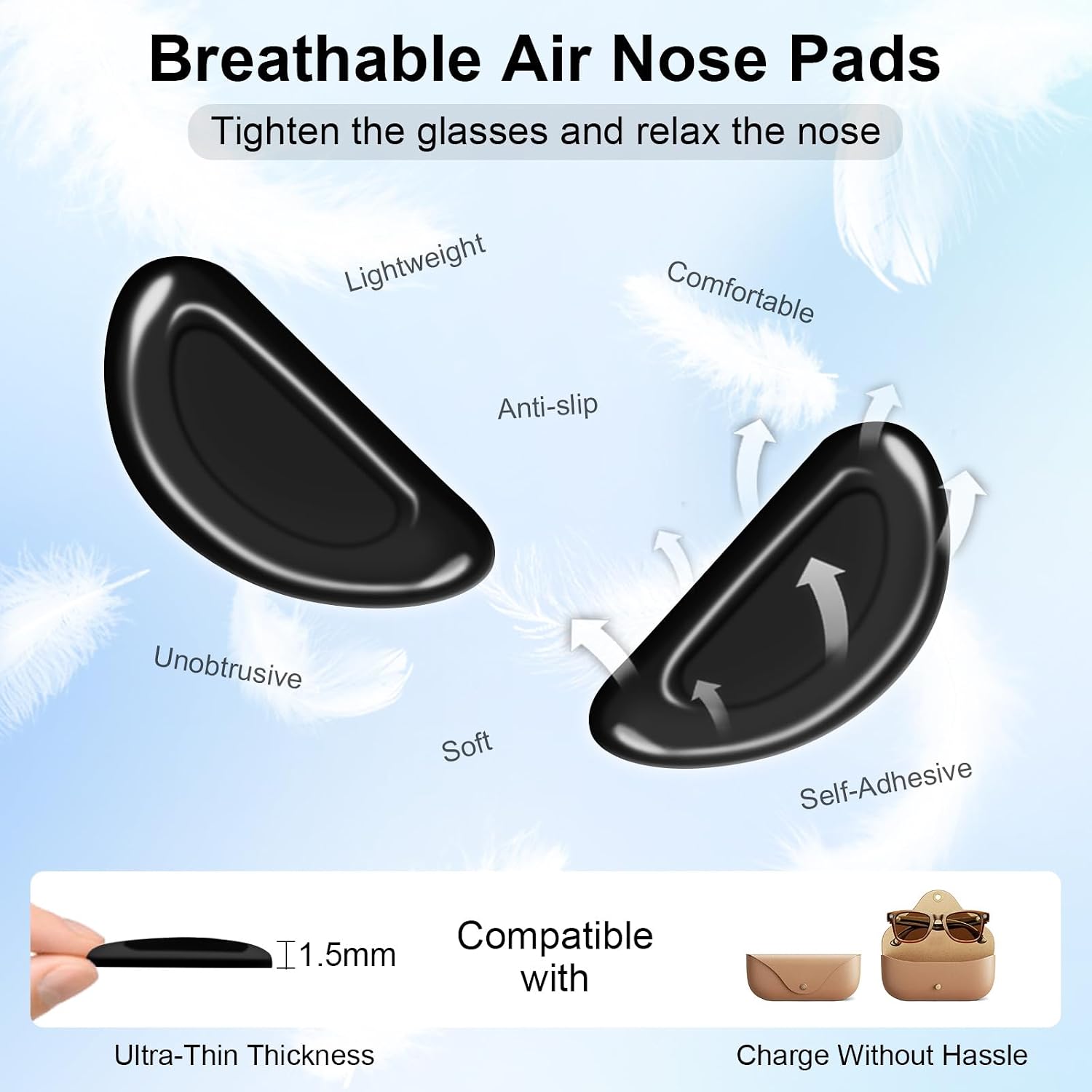 Glasses Accessories for Rayban Meta Gen 2/Gen 1/Oakley and XREAL/VITURE/RayNeo/Rokid XR/AR/AI Smart Glasses, 2Pcs Adjustable Anti Slip Glasses Strap for Sports, Silicone Nose Pads, Ear Cushions image 3