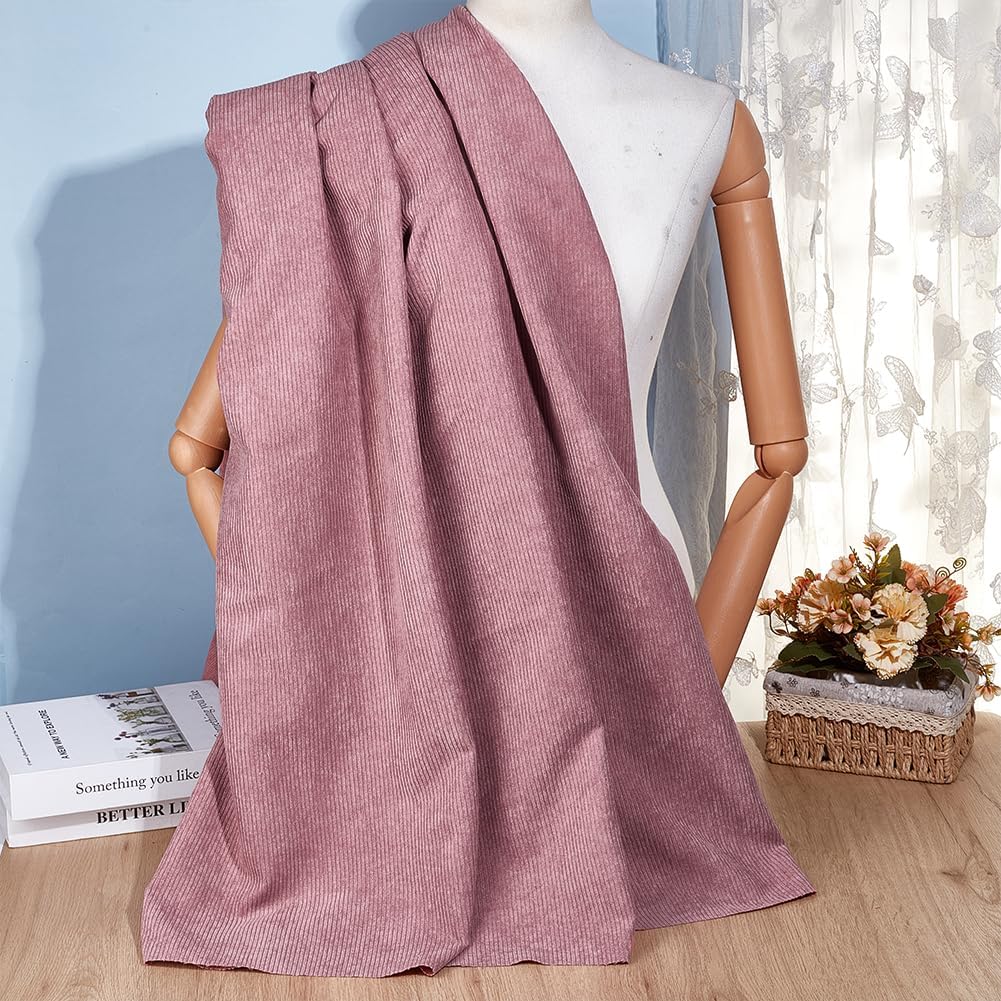 BENECREAT 78.7x61Inch Pale Violet Red Corduroy Fabric, DIY Sewing Crafts Materials Corduroy Upholstery Fabric for Sewing Coat Shirt Dress Pants Costume Sofa DIY